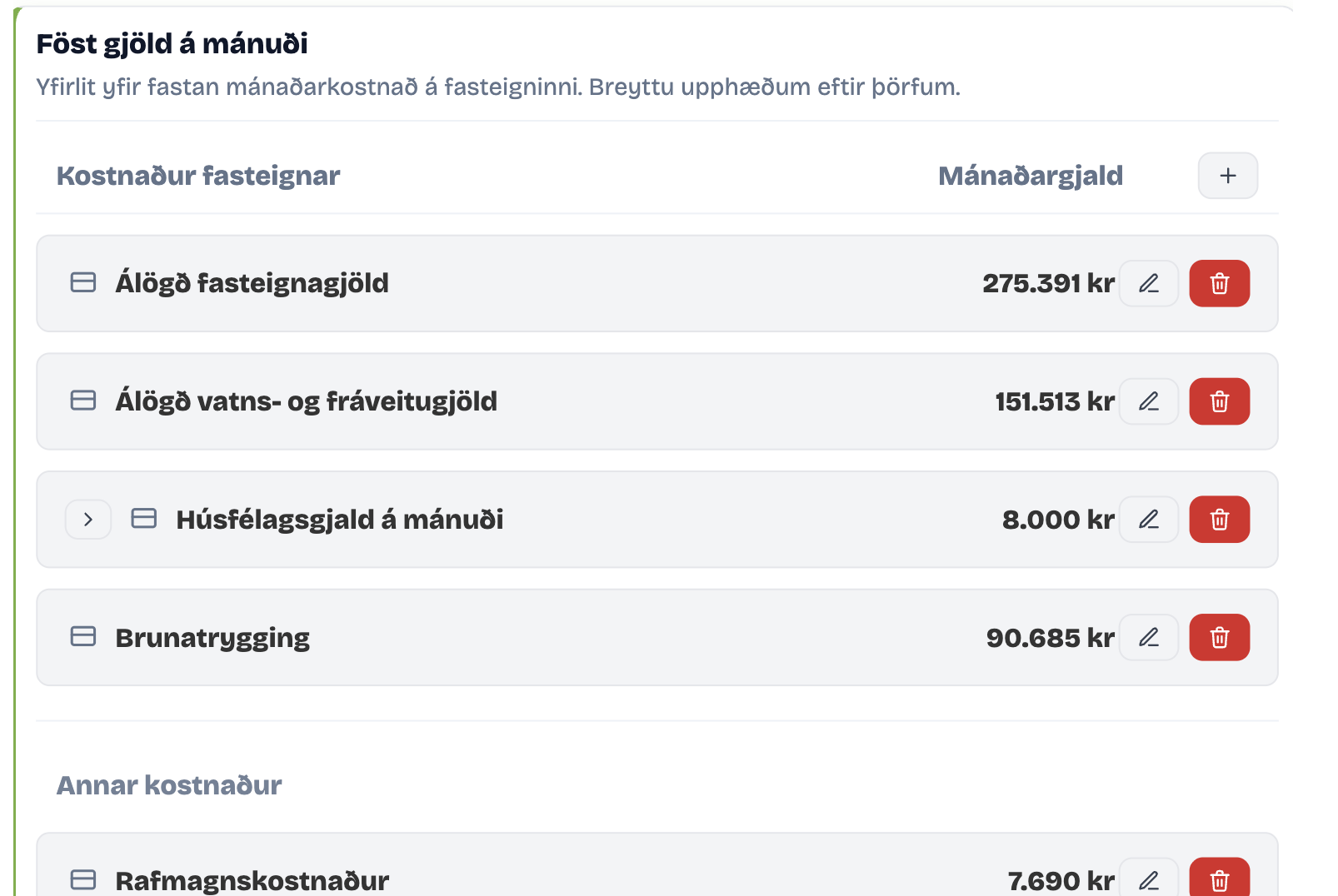 Söluyfirlitsgreining dæmi 5