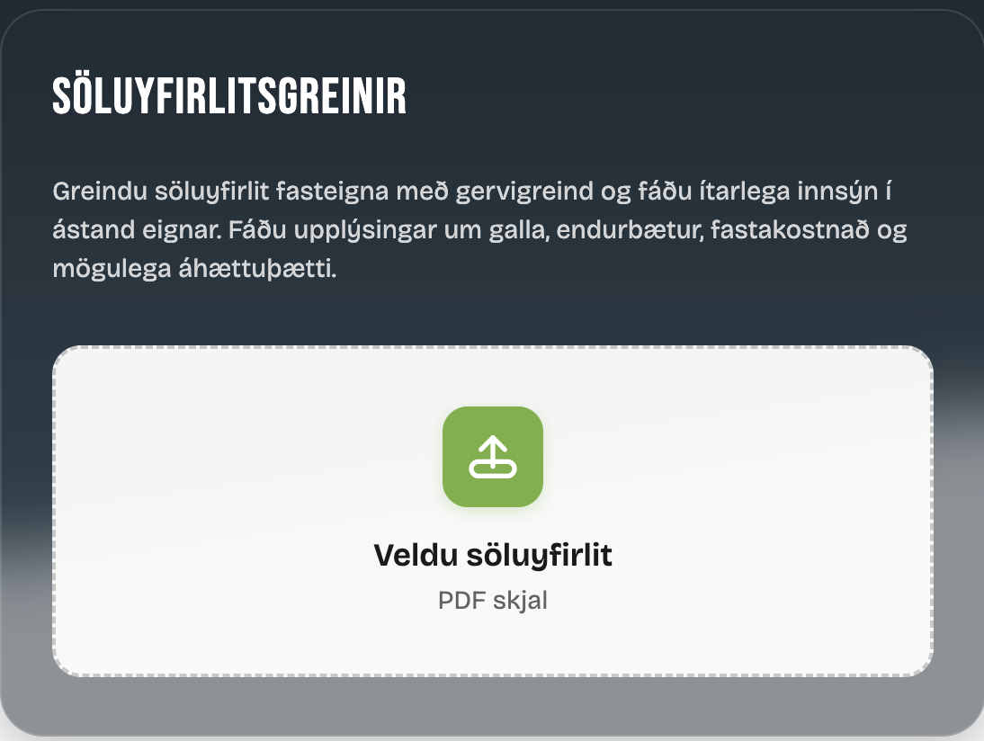 Söluyfirlitsgreinir dæmi